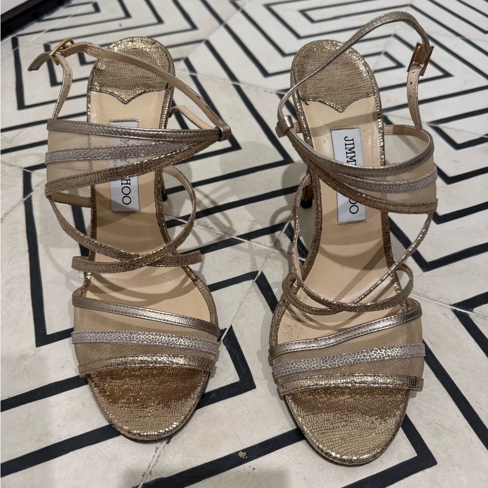 Jimmy Choo Gold Stiletto Heels